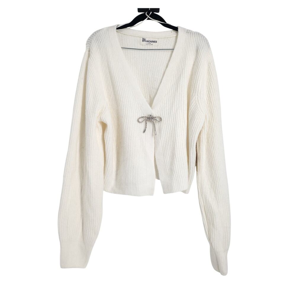 No Boundaries Cream Colored Knit Cardigan Sweater Womens Extra Large XL *NWT